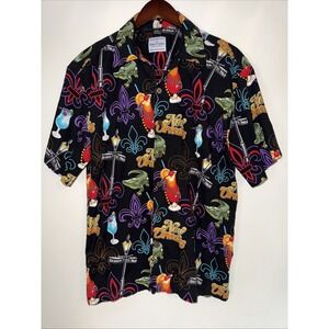 David Carey Originals New Orleans‎ Men's Short Sleeve Button Up Size Large